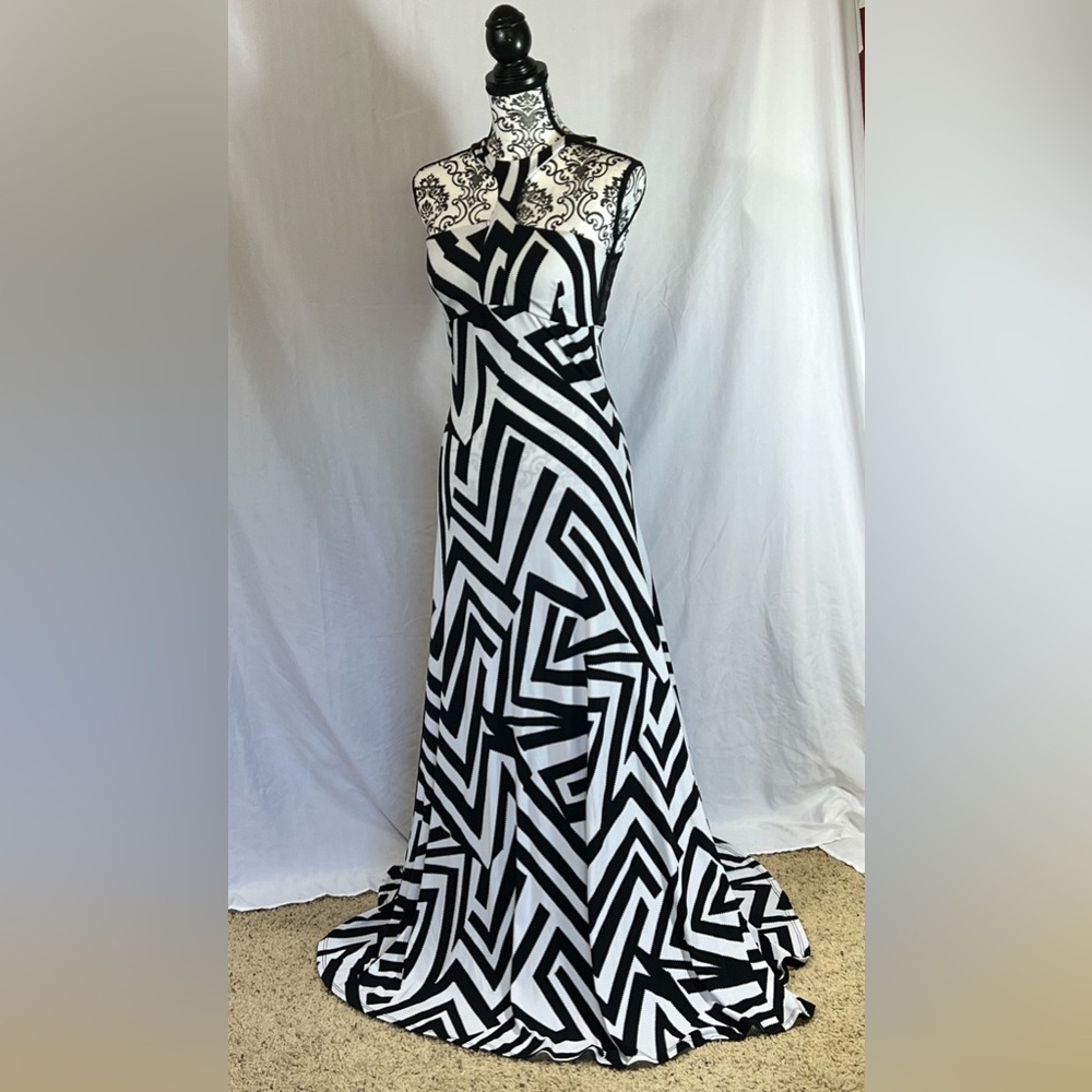 Akira black and white full length dress